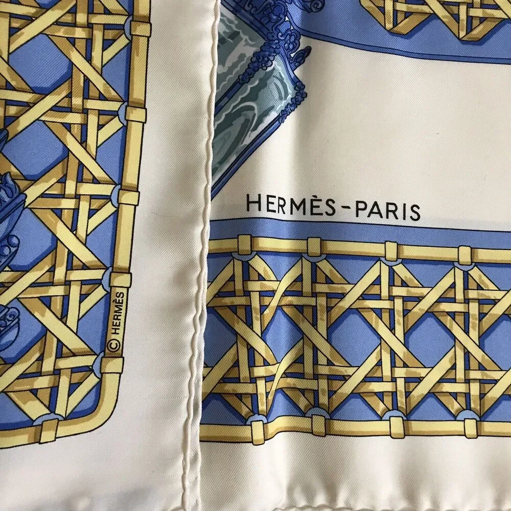 HERMES Scarf Carriage Lights Feux De Route Silk 35” by Caty Latham New with Box